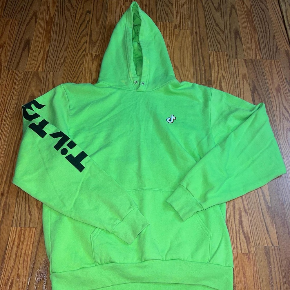 Tik Tok neon Green sweatshirt size large